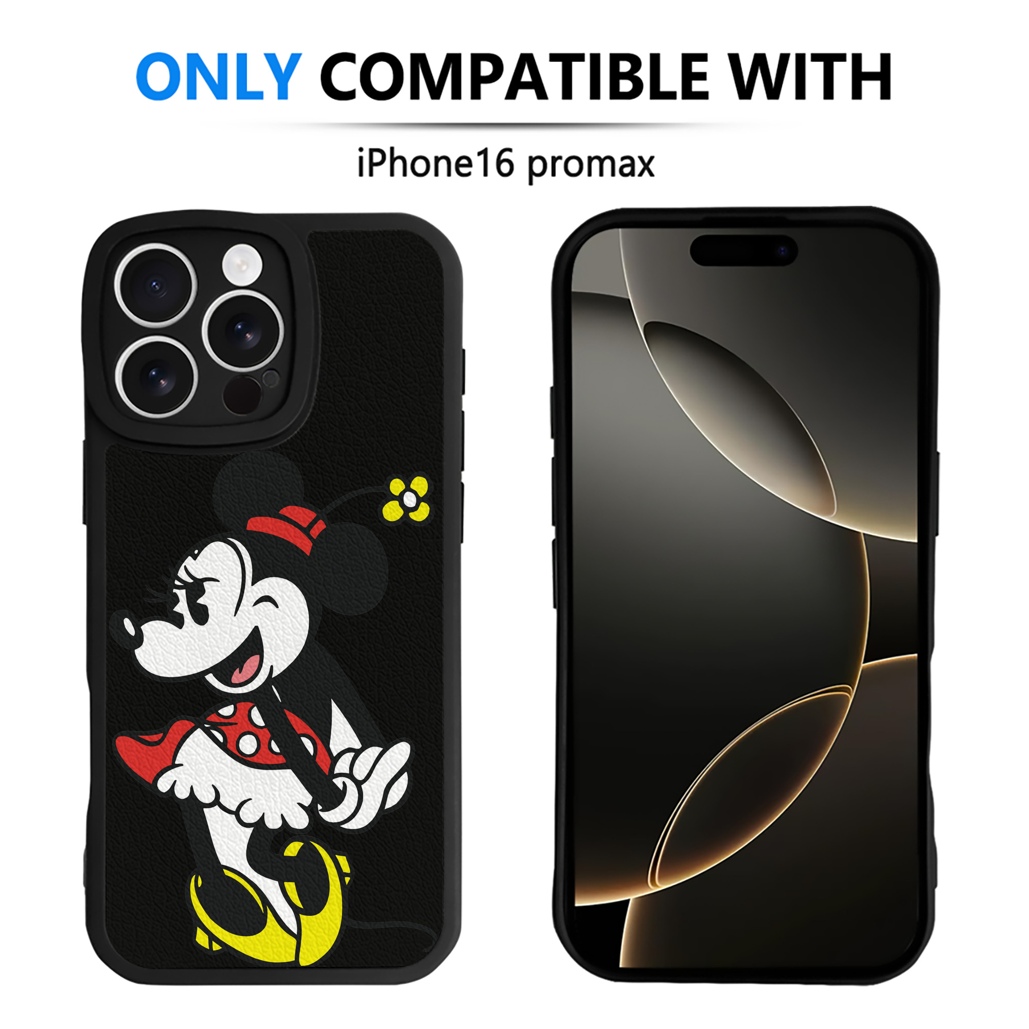 （画像用） ミッキーマウス Mickey Mouse 【iPhone 16シリーズ対応】シリコンスマホケース（レザー調） 材質：シリコン